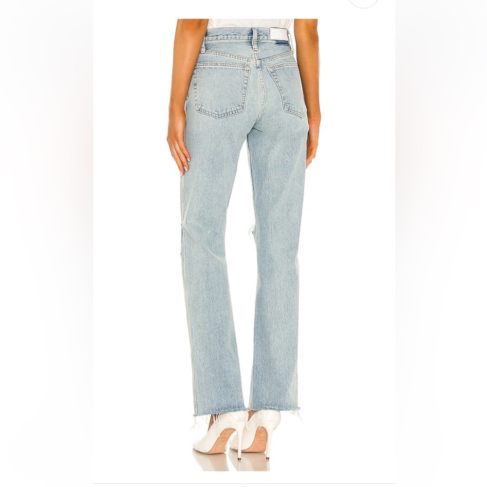 Re/Done 24 Originals 90s High Rise Loose Blue Jeans Breezy Indigo Rips Rigid - Picture 7 of 8